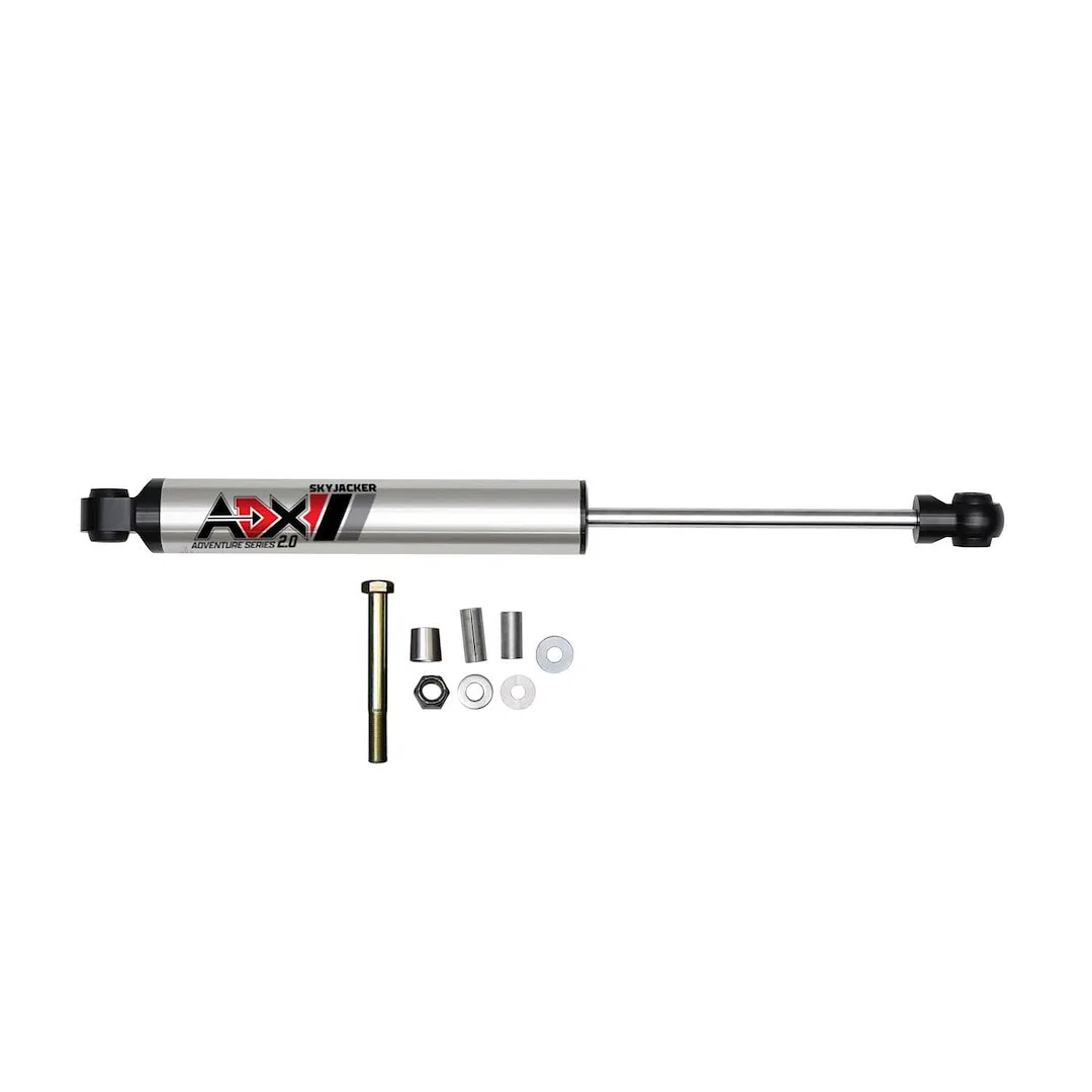 2013 – SKYJACKER Steering Stabilizer, Single Silver Stabilizer Without Shock Boot Mounts To OE Locations